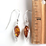 Simple Amber Silver Earrings BuyRussianGifts Store