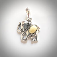 small elephant silver pendant