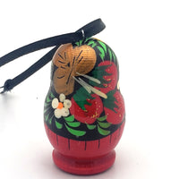 Strawberry with ladybug Christmas ornament
