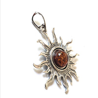 Genuine Baltic amber sun pendant 