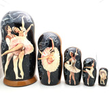 Ballet Duet Dancers Nesting Dolls Art Set