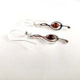 Amber silver musical earrings
