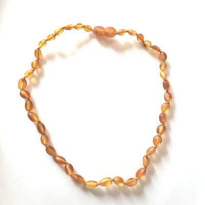 unpolished amber baby teething necklace