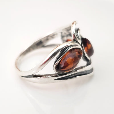 dark brown amber wide ring